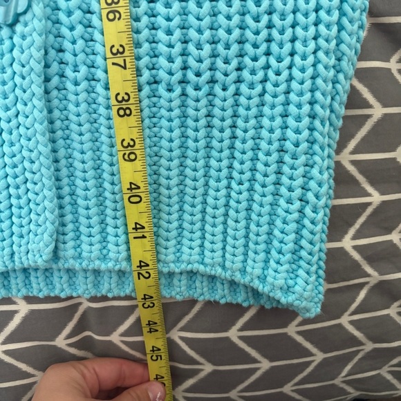 Free People Offside Cardigan Longline Chunky Knit Button Up Sweater in Blue - Picture 12 of 12